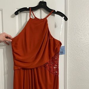 Size 14 David’s Bridal High Neck Mesh w/ Lace in Sienna